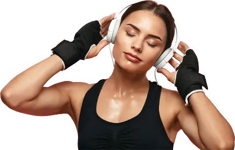 Fitness Frau mit Kopfhörer